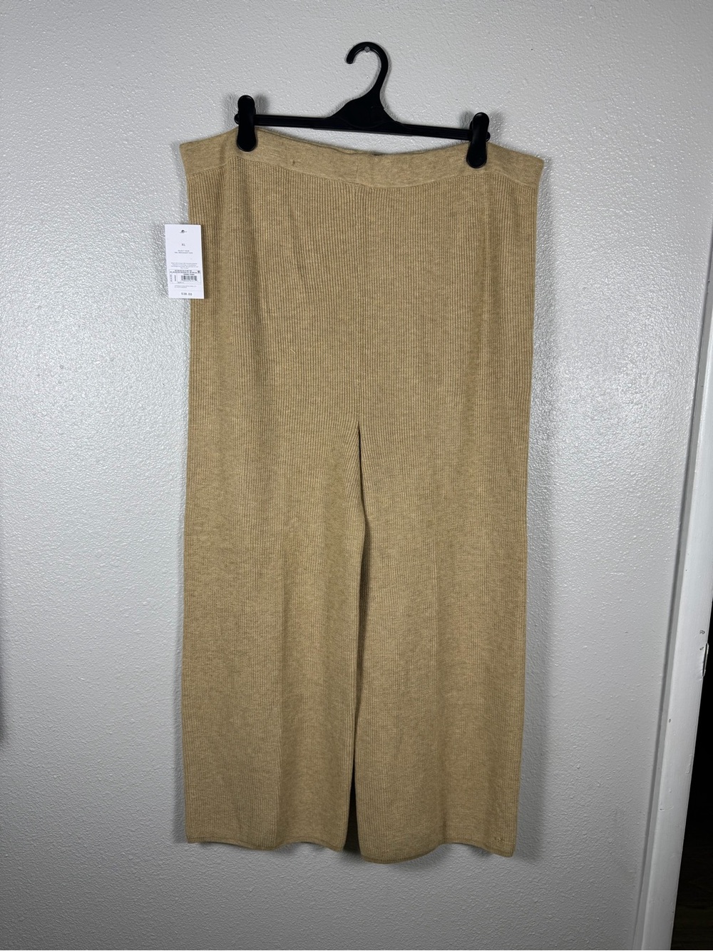 Isabel Maternity by Ingrid & Isabel Ribbed Wide-Leg Knit Pants in Camel